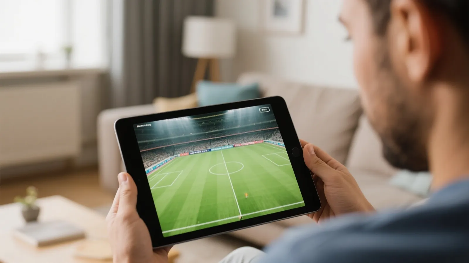 大屏便携的居家观赛场景