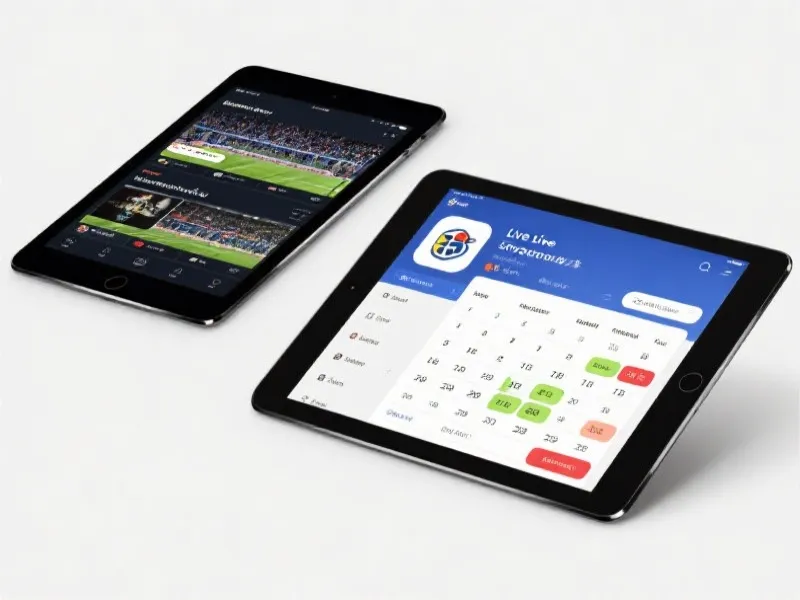 平板看球 App 界面展示