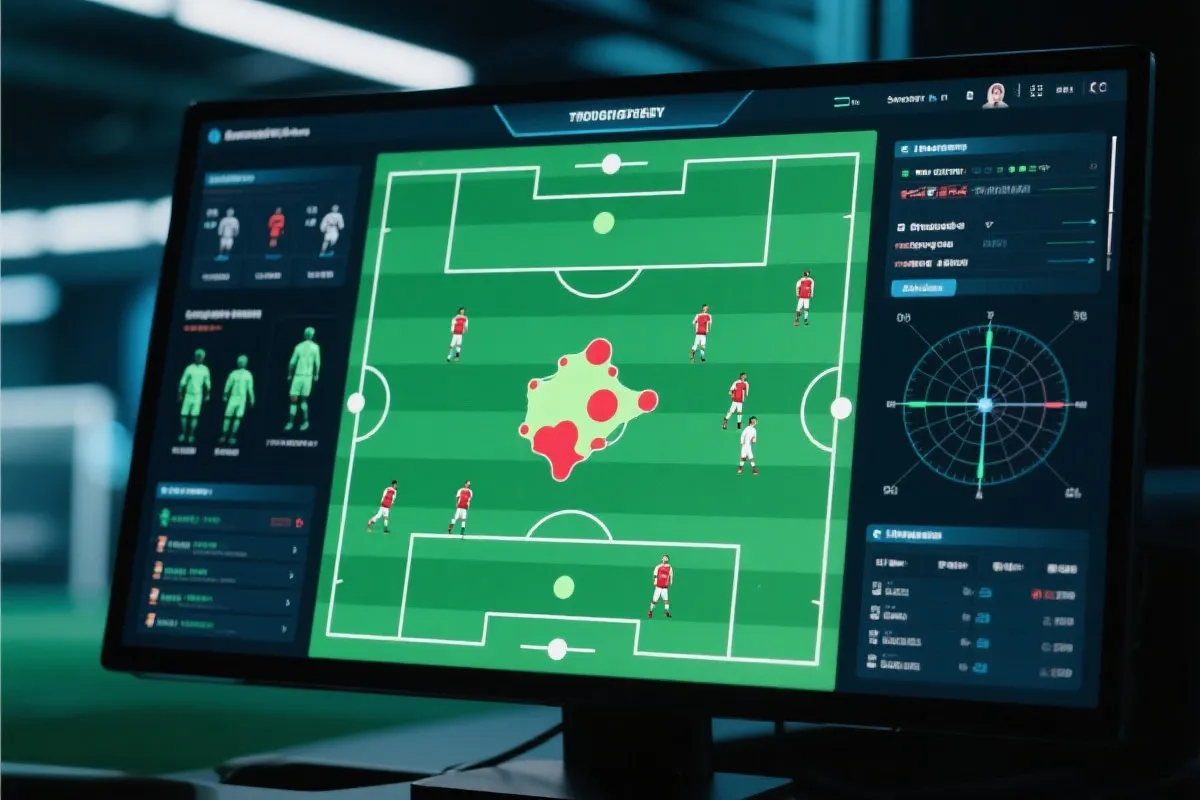 足球战术板与数据分析图表